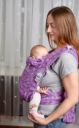 Май-слінг жаккардовий з народження до 36 місяців Coolbabka Бузковий Feathers - мініатюра 2
