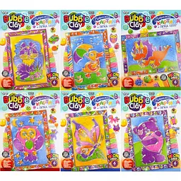 Набір для творчості "BUBBLE CLAY Вітражна картина" BBC-02U Danko Toys Динозавр Вид 1 - мініатюра 2