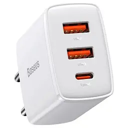 Зарядний пристрій адаптер живлення на 3 порти Baseus Cube GaN5 2U+C 30 W білий - мініатюра 4