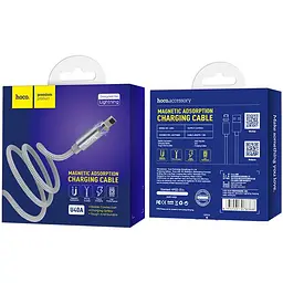 USB Cable Hoco U40A Magnetic Adsorption Lightning Grey 1.2m - мініатюра 7