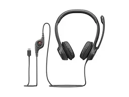 Навушники з мікрофоном - Гарнітура стерео Logitech H390 USB-C Midnight black (чорна) 981-001576 - мініатюра 8