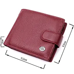 Стильне жіноче портмоне з блоком для карт з натуральної шкіри ST Leather 19472 бордове - мініатюра 3