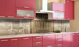 Вініловий кухонний фартух 3Д Античність наклейка для кухні Архітектура Бежевий 60х200 см Happy Pocket Z181668