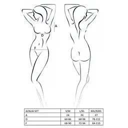 Еротичний комплект Passion AZALIA SET XXL/XXXL, black - мініатюра 7