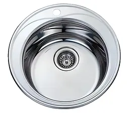 Мийка кухонна врізна Kraft 510 E кругла 510х510х180 мм 0,8 мм Satin 30412