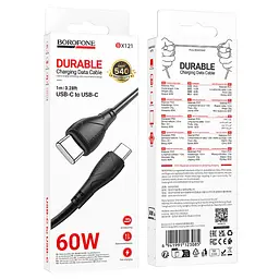 Кабель type c type з Borofone BX121 60W, 1 м, кабель для швидкого заряджання type-c, дріт для заряджання - мініатюра 4