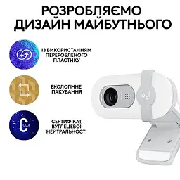 Веб-камера Logitech Brio 100 Off White (960-001617) - мініатюра 9