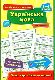 Довідник у таблицях. Українська мова. 1–4 класи