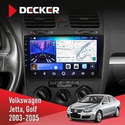 Штатна магнітола Volkswagen Golf 2003-2008 Decker D10-006 4x64, 4G Decker (НФ-00009557)