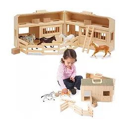 Игровой набор Melissa&Doug Деревянная конюшня с лошадками (MD3704) - миниатюра 3