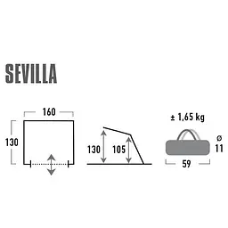 Намет High Peak Sevilla 40 Blue/Grey (10129) - мініатюра 2