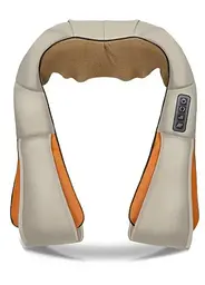 Роликовий масажер UKC Massager of Neck з підігрівом для спини та шиї на 8 роликів бежевий 
