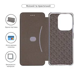 Чехол-книжка для Xiaomi Redmi 15C 4G Poco C85 4G, G-Case, черный, кожаный чехол-книжка из экокожи (PU) и TPU, с магнитом, с подставкой и вместительным кардхолдером, противоударный, защита всего корпуса, ArmorStandart (ARM85425) - мініатюра 3