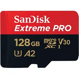 Карта пам'яті SanDisk 128 GB microSDXC UHS-I U3 Extreme Pro+SD Adapter (SDSQXCD-128G-GN6MA) - мініатюра 2