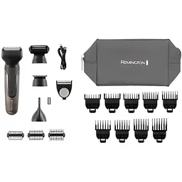 Тример Remington One, для бороди, вусів, голови та тіла, носа та вух, акум., насадок-18, сталь, чорний