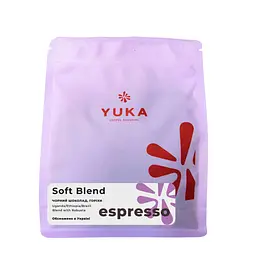 Кава в зернах Yuka Coffee Roastery купаж 80/20 Soft Blend 250 г.