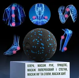 Масажний м'яч PowerPlay PP-4350 Epp Massage Ball (d8) Чорно/Синій (PP-4350_Blue_d8) - мініатюра 5