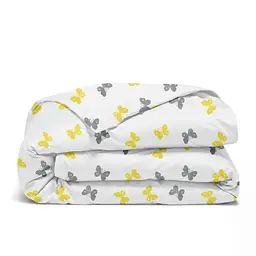 Дитяча постільна білизна в ліжечко BUTTERFLY SC12, жовтий (ButterfliesGrayYellow_46Camellia_140) - мініатюра 3