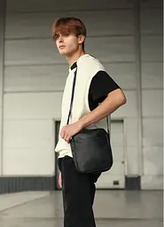 Чоловіча сумка месенджер Sambag Makros чорна 23 × 19 × 7 см (70220001m) - мініатюра 2