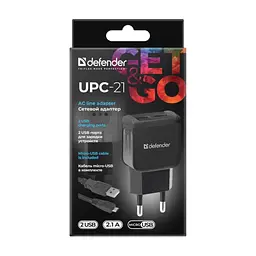 Зарядное устройство для Defender UPС-21 2xUSB,5V/2.1А кабель microUSB (83581) - миниатюра 5