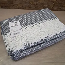 Плед Vladi хлопчатобумажный Валенсия Boucle 21679 170х210 см белый-дымчатый