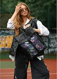 Жіночий рюкзак Sambag ROLLTOP ONE ABSTRACT чорний 41 x 30 x 16 см (24208710) - мініатюра 2