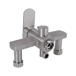 Змішувач для ванни Lidz Luna 005 (з душовим гарнітуром) (k35) LDLUN005NKS46093 Nickel Нержавіюча сталь - мініатюра 4