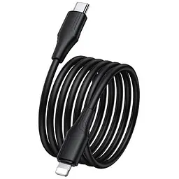 Дата кабель Hoco X124 Bien silicone Type-C to Lightning 27W (1m) Black - мініатюра 3