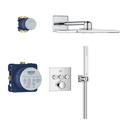 Душова система прихованого монтажу термостатична Grohe QuickFix Precision Smartcontrol Cube 34875000, Хром - мініатюра 3