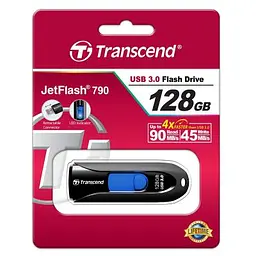 USB флеш накопичувач Transcend 128GB JetFlash 790 Black USB 3.0 (TS128GJF790K) - мініатюра 5