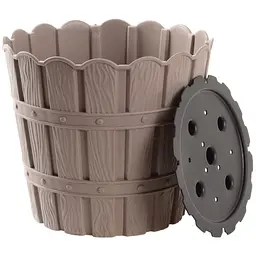 Горщик для квітів Violet House 1048 Bamboo Cappuccino з дренажем 7 л (1048 BAMBOO CAPPUCCINO 7 л.) - мініатюра 2