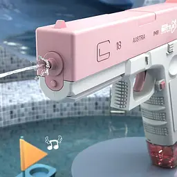 Водяний акумуляторний пістолет Glock Water Gun (250ml) with lithium battery Pink - мініатюра 4