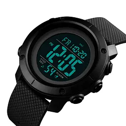 Наручний годинник чоловічий Skmei 1426 Black - Black ABS, 1426BKBK (12289) - мініатюра 4