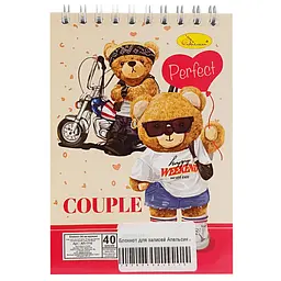 Блокнот для записей "Perfect couple" А6 АП-1711-5, 40 листов пружина сверху