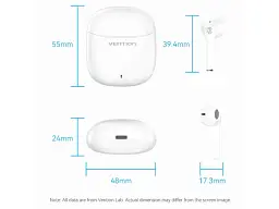 Навушники Vention Elf Earbuds E02 White (NBGW0) - мініатюра 4