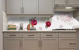 Вініловий кухонний фартух 3Д Червоні Троянди наклейка для кухні ПВХ Квіти Рожевий 60х200 см Happy Pocket Z181658 - мініатюра 3