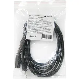 Кабель AUX Audio TRS M/F 1.5м JACK02-05 чорний Defender - мініатюра 3