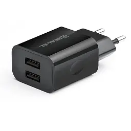 Мережевий зарядний пристрій REAL-EL CH-210 (2USB, 2.1A) Black - мініатюра 7