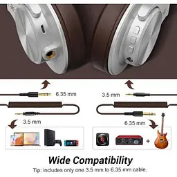 Навушники OneOdio Fusion A70 Bluetooth+3,5мм/6,35мм Silver/Brown (A70 Silver Brown) - мініатюра 4