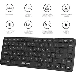 Клавіатура OfficePro бездротова чорна (SK790B) - мініатюра 10