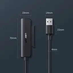 Перехідник Ugreen USB 3.0 Type-A SATA III F CM321 чорний - мініатюра 7