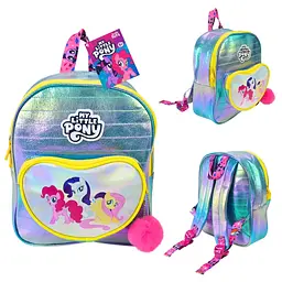 Дитячий рюкзак My Little Pony з героями мультфільму, голографічна вставка, брелок, для садочка та прогулянок