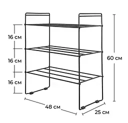 Етажерка для взуття Fabrika Home Art 48х25х60 см Чорний (FK1075B) - мініатюра 2