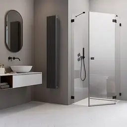 Душові двері Radaway Essenza Pro PTJ 57x200 ліва, безпечне скло, прозоре, чорна (10100000-54-01L) - мініатюра 7