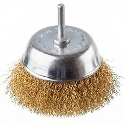 Корщітка технічна Intertool для дриля торцева 100мм x 1/4" рифлена латунь BT-9101