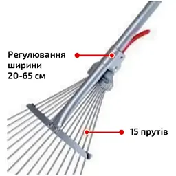 Граблі віялові Werk WR-004 з металевим держаком (126156) - мініатюра 2