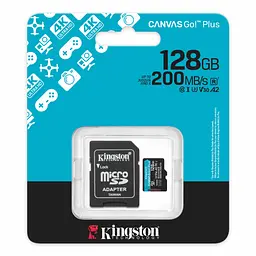 Карта пам'яті Kingston MicroSDXC 128GB Canvas Go! Plus class10 UHS-I U3 V30 +adapter SD (SDCG4/128GB) - мініатюра 3