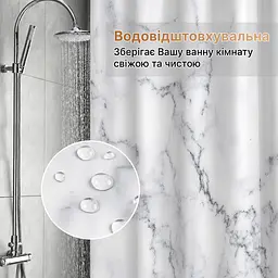 Тканинна штора для ванної кімнати NOIR ELEGANCE, без кілець. Розмір 200х180см. - мініатюра 6