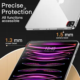 Чохол JETech для iPad Pro 12,9-дюймовий 2022/2021 (6-го/5-го покоління), м'який прозорий тонкий протиударний чохол для планшета TP - мініатюра 4