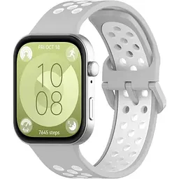 Ремінець DK CDK для Huawei Watch Fit 4 Pro Silicone Sport Band Nike (017791) (grey / white) - мініатюра 2